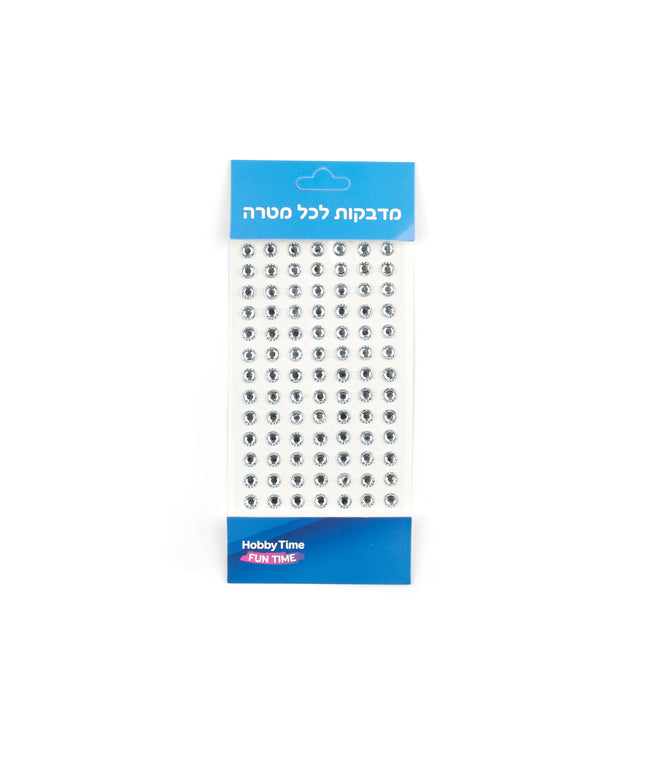 אבני שיבוץ דביקות בצבע שקוף - 8 מ"מ