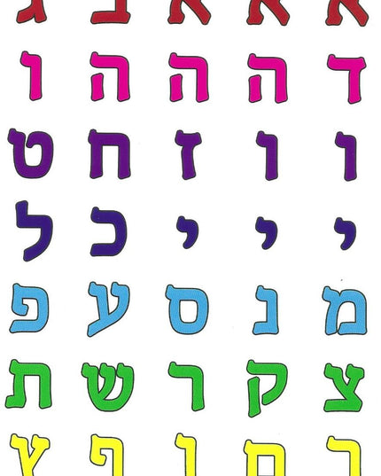 אותיות דפוס צבעוניות - רקע שקוף