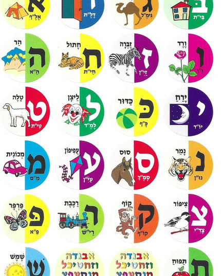 מדבקות שיר האלף בית