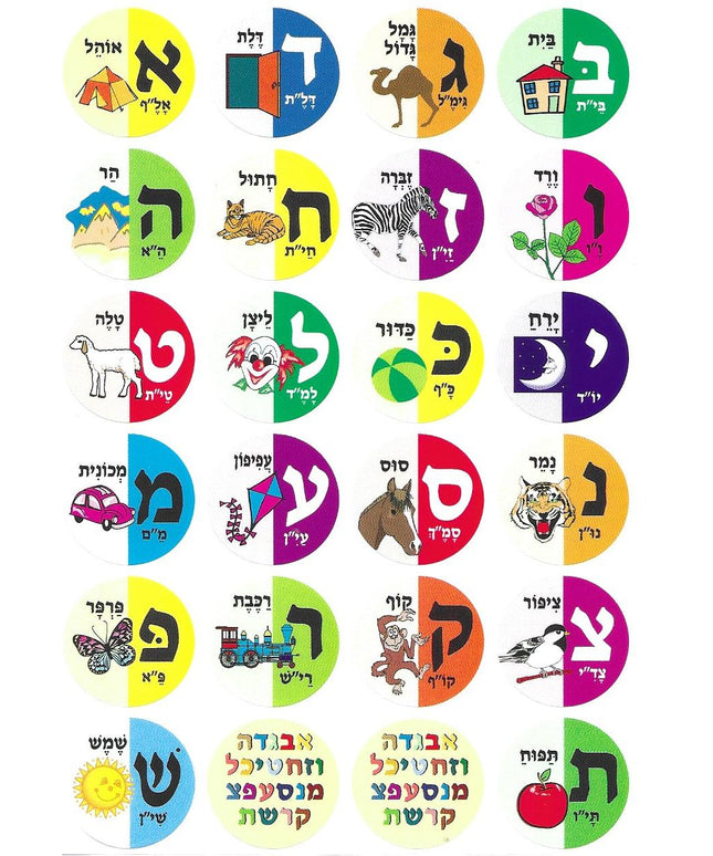 מדבקות שיר האלף בית