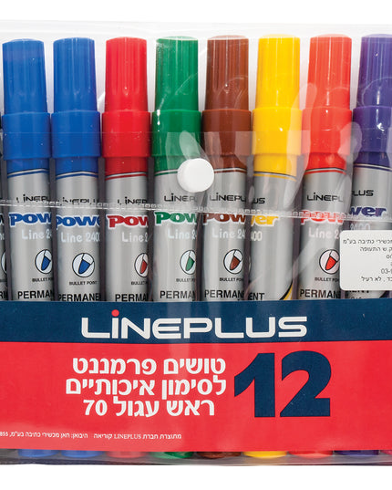 חבילת 12 טושים מחיקים ליין פלוס - ראש עגול