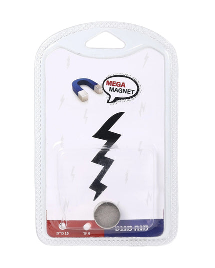 מגה מגנט - 6 יח', קוטר 1.5 ס"מ