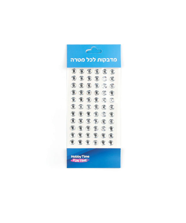 אבני שיבוץ דביקות בצבע שקוף - 10 מ"מ