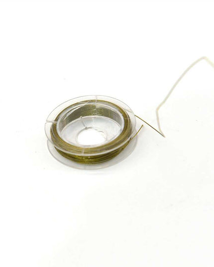 חוט מתכת בצבע זהב מצופה סיליקון - 10 מטר, עובי 0.5